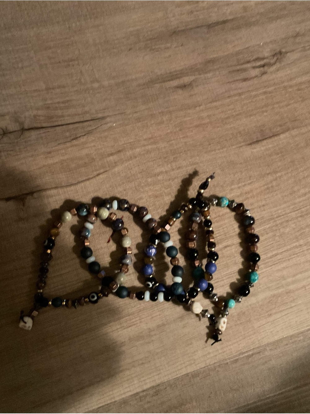 Hand Made Unisex Beaded Bracelet Sets or singles in Blue, Turquoise, Brown etc
